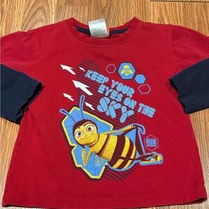 2007 Bee Movie Red and Navy Kids Shirt